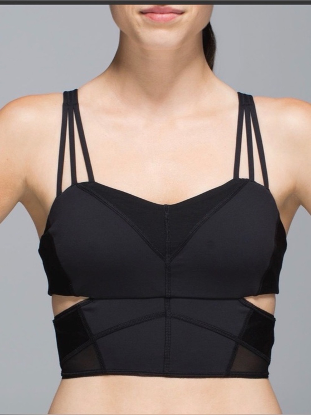 lululemon athletica Black Strappy Longline Sports Bra
